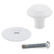 Ручка-кнопка мебельная РКК-20, 28мм, белая 90479