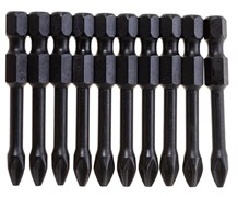 Бита ЗУБР 26021-2-50-10, РН2 50мм, ударная, в наборе 10шт, поштучно 89605