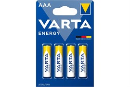 Элемент питания (батарейка) VARTA ENERGY LR03/286 BL4, мизинчиковый, щелочной, 1.5В, 4шт. в блистере 88913