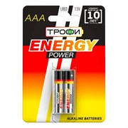 Элемент питания (батарейка) ТРОФИ ЭРА LR03-2BL, мизинчиковый, щелочной, 1.5В, 2шт. в блистере 87940