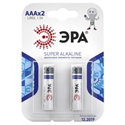 Элемент питания (батарейка) ЭРА LR03-2BL, мизинчиковый, щелочной, 1.5В, 2шт. в блистере 82401