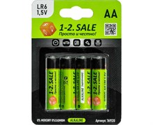 Элемент питания (батарейка) 1-2.SALE LR6/316 BL2 NEW, E1M, пальчиковый, щелочной, 1.5В, 4шт. в блистере 88908