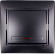 Выключатель LEZARD 701-4242-111 Мира, одноклавишный, встраиваемый, с подсветкой, черный бархат 71549