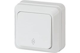 Выключатель INTRO Quadro 2-103-01, одноклавишный, накладной, белый, проходной 90364