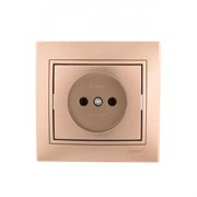 Розетка LEZARD 701-3131-121 Мира, одноместная, встраиваемая, без заземления, светло-коричневый перламутр 71542