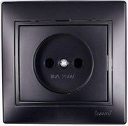 Розетка LEZARD 701-4242-121 Мира, одноместная, встраиваемая, без заземления, черный бархат 71540