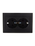 Розетка LEZARD 701-4242-127 Мира, двухместная, встраиваемая, с заземлением, черный бархат 71535