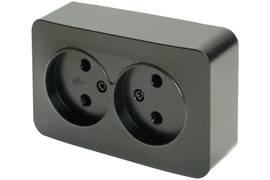 Розетка STEKKER MST10-12-05 София, двухместная, накладная, без заземления, черный матовый 86910
