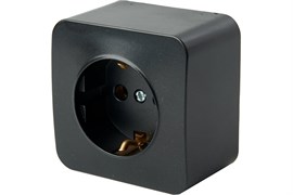 Розетка STEKKER MST16-11-05 София, одноместная, накладная, с заземлением, черный матовый 86909