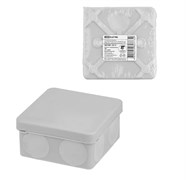 Коробка распределительная  TDM SQ1401-2512, для открытой проводки, 80х80х40мм, двухкомпонентная, IP66, 8 входов, серый 90436