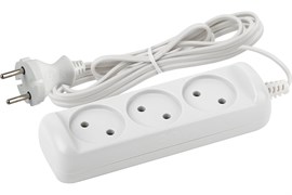 Удлинитель ЭРА UX-3-1,5m, 3х1.5м, ШВВП 2х0.75мм?, 6А, 1300Вт, без заземления, белый 74742