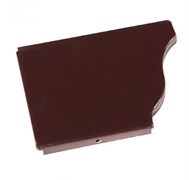 Заглушка желоба водосточного, 230мм, квадратная, левая, оцинкованная сталь с покрытием, RAL 3005 вишня 20905