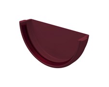 Заглушка желоба водосточного, 120мм, полукруглая, оцинкованная сталь с покрытием, RAL 3005 вишня 20908