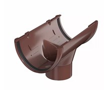 Воронка желоба водосточного, 125/82мм, пластиковая ПВХ, RAL 8017 коричневая 30949