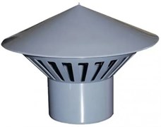 Зонт вентиляционный для внутренней канализации, 50мм, полипропиленовый, серый 210