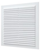 Решетка вентиляционная AURAMAX 2323С, 235x235мм, с антимоскитной сеткой, с жалюзи, пластиковая, белая 42978