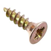 Саморез 2.5x12мм, универсальный, потайная головка, желтый цинк, упаковка 25шт, Стройбат 72037