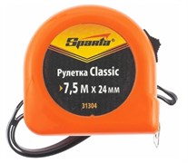 Рулетка Sparta Classic 31304, 7.5м, 24мм, пластиковый корпус 88779