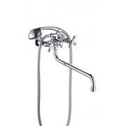 Смеситель для ванны Dikalan E6501-S24, двухвентильный, излив 350мм, хром 86094