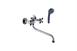 Смеситель для ванны ЭВЕРЕСТ B22-071F, двухвентильный, излив 424мм, черный 89920