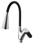 Смеситель для кухни AMMORE A5007-1T, с гибким изливом, однорычажный, на гайке, черный 89463