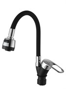 Смеситель для кухни AMMORE А5040-А, с гибким изливом, однорычажный, на гайке, черный 89895