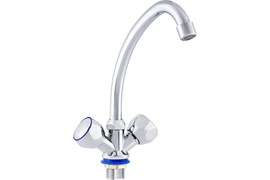 Смеситель для кухни Fauzt FZs-211-11, двухвентильный, на гайке, хром 87463