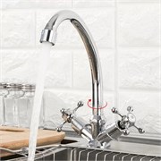 Смеситель для кухни FRUD R40108, двухвентильный, на гайке, хром 90045