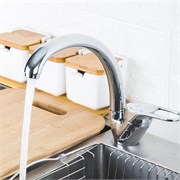 Смеситель для кухни FRUD R41104, однорычажный, на гайке, хром 90044