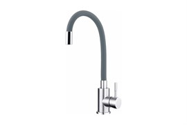 Смеситель для кухни TSARSBERG TSB-114-G005, с гибким изливом, однорычажный, на гайке, серый 87482