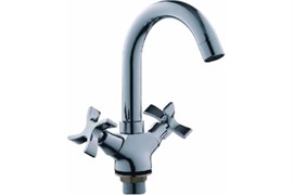 Смеситель для умывальника LEDEME L1122-2, двухвентильный, излив 213мм, хром 90069