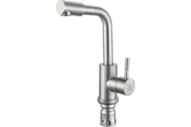 Смеситель для умывальника РМС SUS124-001F-3, однорычажный, излив 222мм, нержавеющая сталь 88380