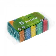 Губка бытовая Мини, 75x45x25мм, поролон с чистящем слоем, упаковка 5шт. 83822