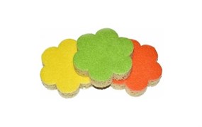 Губка для посуды MASTER FRESH FLOWER С0006160, диаметр 100мм, крупнопористая, 3 шт. 78756