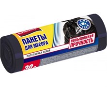 Мешки для мусора Avikomp Popular 0212, 30л, 9мкм, ПНД, повышенной прочности, черные, в рулоне 20шт. 89748