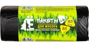 Мешки для мусора ЕЛР-305020, 30л, 5.6мкм, 48x57.5см, ПНД, черные, в рулоне 50шт. 85550