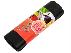 Мешки для мусора Концепция Быта Ecoclean 2118, 120л, 14мкм, ПНД, черные, в рулоне 10шт. 89745