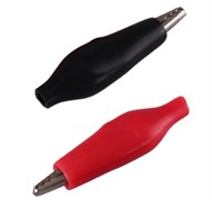 Зажим крокодил REXAN 16-0002-9, 46мм, 5A, в изоляторе, набор 2шт: черный и красный 89054