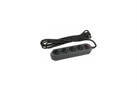 Удлинитель с сетевым фильтром ЭРА USF-M-5es-5m-В, 2200Вт, ПВС 3х0.75мм2, 5 розеток, 5м, с заземлением, выключатель на корпусе, черный 88491