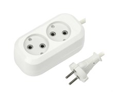 Удлинитель 1-2.SALE E1M 860456, ПВС 2x1мм2, 2 розетки, 5м, 10А, IP20, без заземления 86672