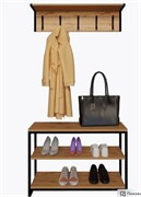 Прихожая Лофт 900х278х2100мм с вешалкой, дуб крафт золотой 68650