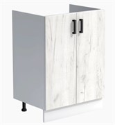 Тумба под мойку 800x500мм, 2 дверцы, ЛДСП дуб крафт белый, без корыта 70355