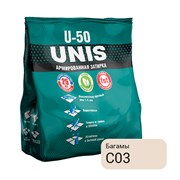 Затирка цементная UNIS U-50, для узких швов до 6мм, армированная, 1кг, цвет багамы 90342