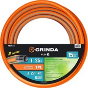 Шланг поливочный Grinda PROLine FLEX 3 429008-1-25, 1дюйм, 25м, ПВХ, трехслойный, армированный, морозоустройчивый, оранжевый 79950