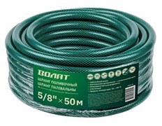 Шланг поливочный ВОЛАТ 53020-50, 5/8дюйма, 50м, ПВХ, трехслойный, армированный, зеленый 73422