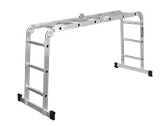 Лестница трансформер ВИХРЬ ЛТА 4х3, 4х3 ступеней, высота 0.98-3.64мм, алюминиевая 70516