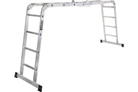 Лестница трансформер ВИХРЬ ЛТА 4х4, 4х4 ступеней, высота 1.26-4.77мм, алюминиевая 70517