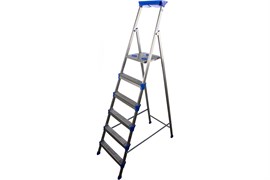 Лестница стремянка NIKA СМ6, 6 широких ступеней, высота 1.29м, стальная 35546