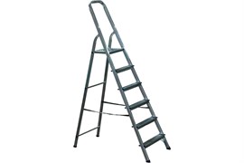 Лестница стремянка АЛЮМЕТ АМ706, 6 ступеней, высота 1.23м, алюминиевая 16007