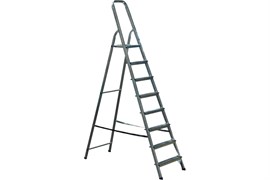 Лестница стремянка АЛЮМЕТ АМ708, 8 ступеней, высота 1.66м, алюминиевая 16729